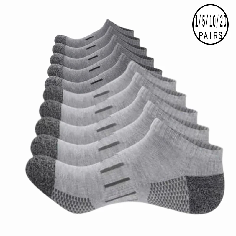 1/5/10/20 Pairs Women Classic Simple Striped Mesh Design Comfortable Breathable Sports Ankle Socks