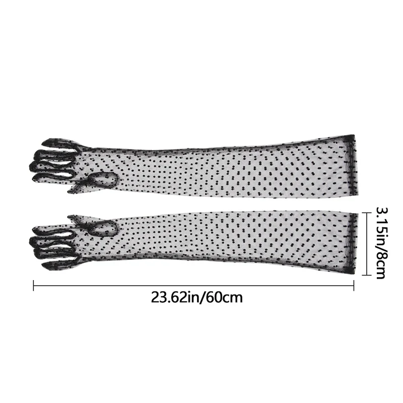 Ultra Thin Lace Tulle Sunscreen Gloves for Women - usage example
