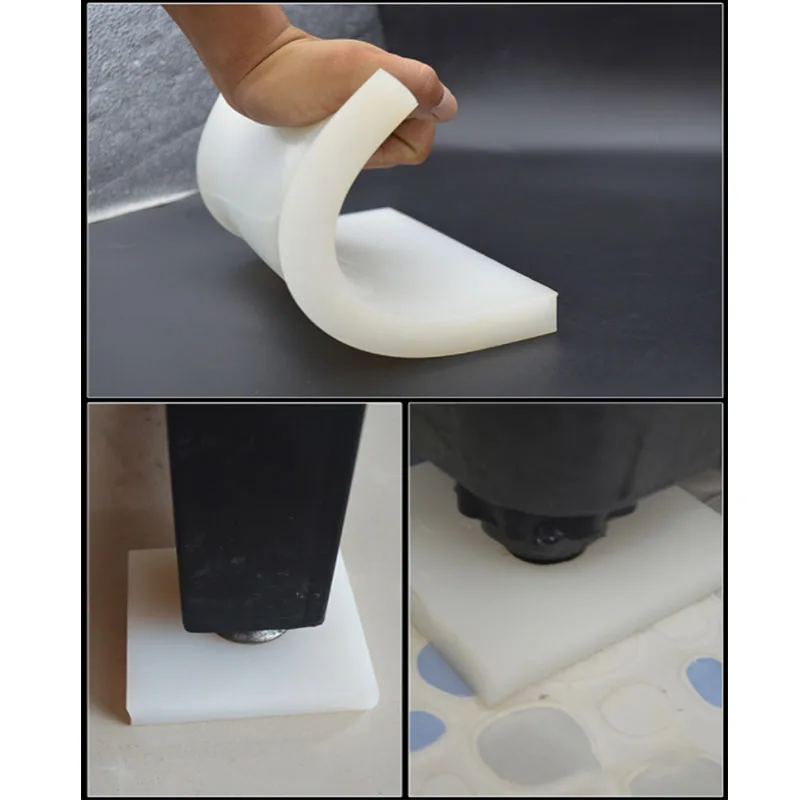 High Elastic White Silicone Sheet Rubber Damping Soft Pad Wear Resistant Shockproof Block Gaskets Thick 1~50mm Shock-absorbing