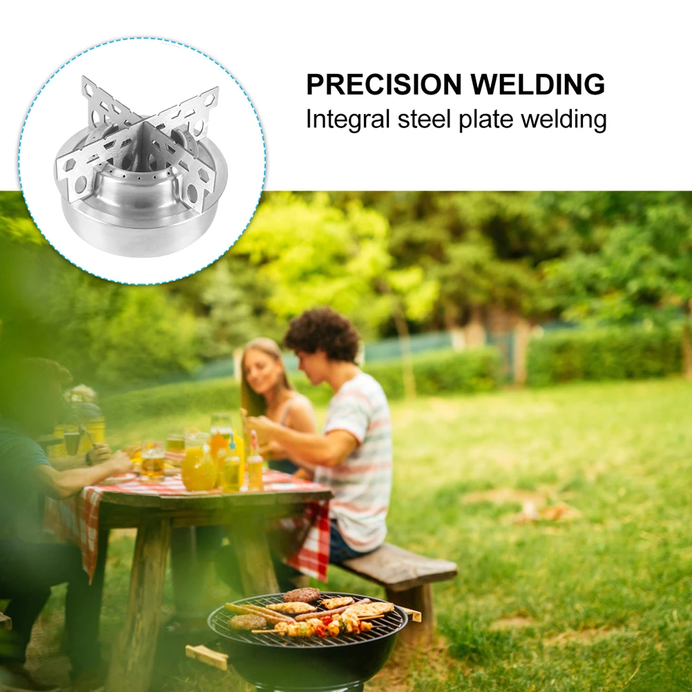 

Portable Cook Stove Mini Alcohol Stove Stainless Steel Outdoor Camping Hiking Self Driving Durable Safe Lightweight Backpack