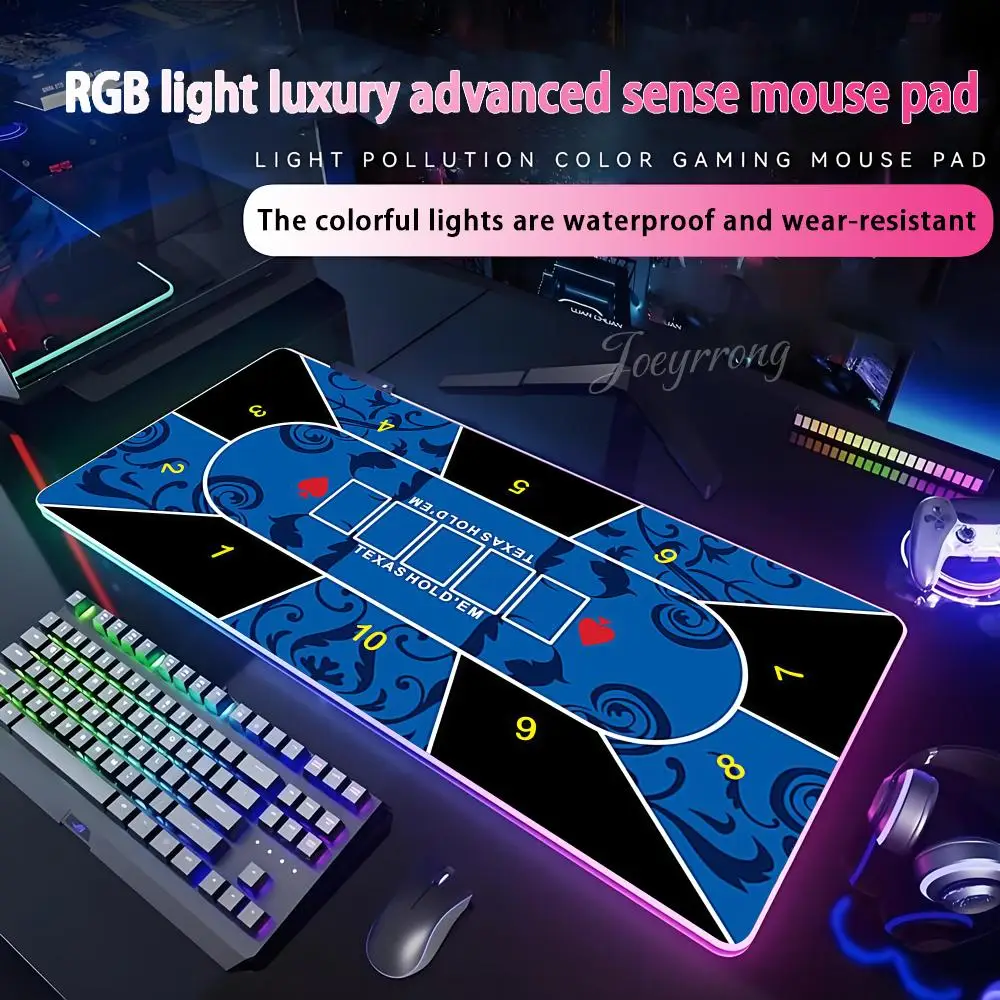 

Multiple Size Poker Layout Rubber Antislip Mouse Pad For FPS eSports RGB Extended Keyboard LED Mats Large 1000x500mm XXL Gamer