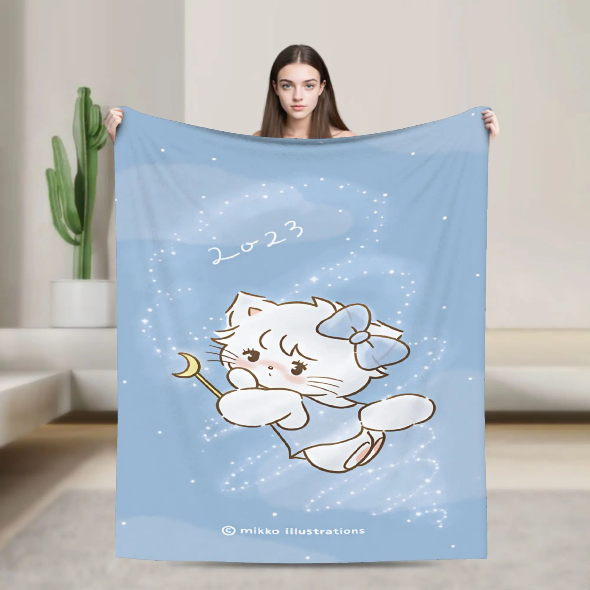 Mikkos Mousses Soft Blanket  Camping Plush Bedding Throws Comfortable Couch Chair Flannel Bedspread Sofa Bed Cover