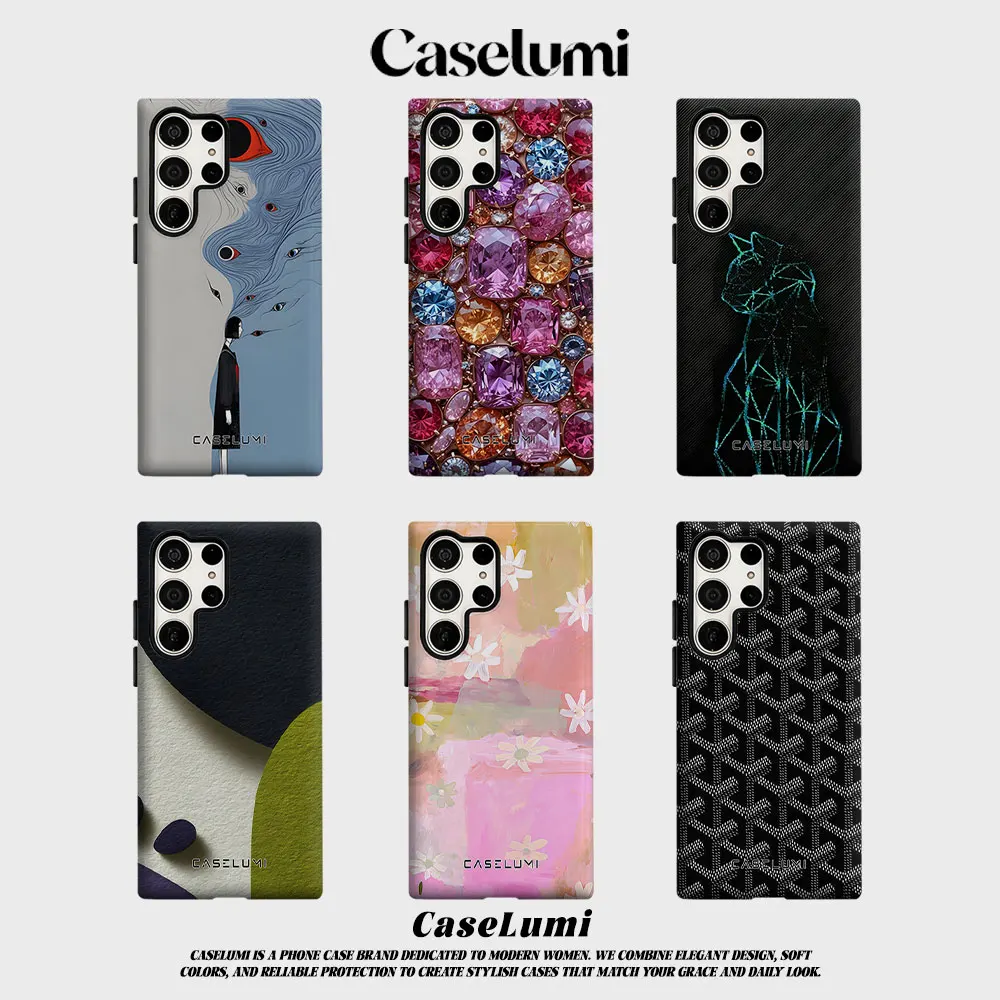 Gaze Duality For Samsung Galaxy Phone Case S23 S20 S25 FE S24 Plus S26 Ultra 2-IN-1 Shockproof Bumper Hard PC