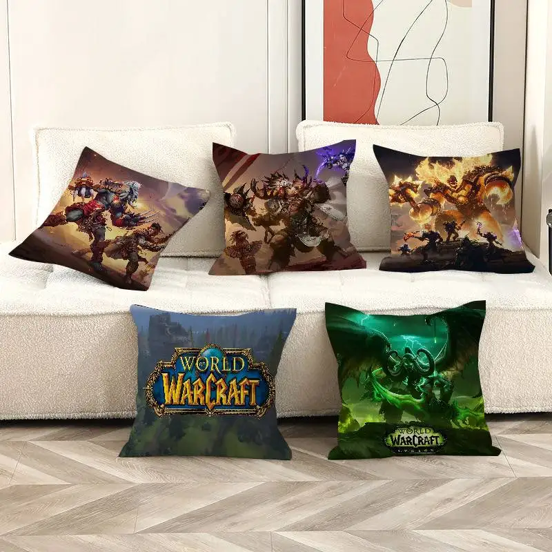 W-World Of W-Warcraft Game Cushion Cover Pillow Cover Decor Pillowcase Printed Cushion Case For Couch