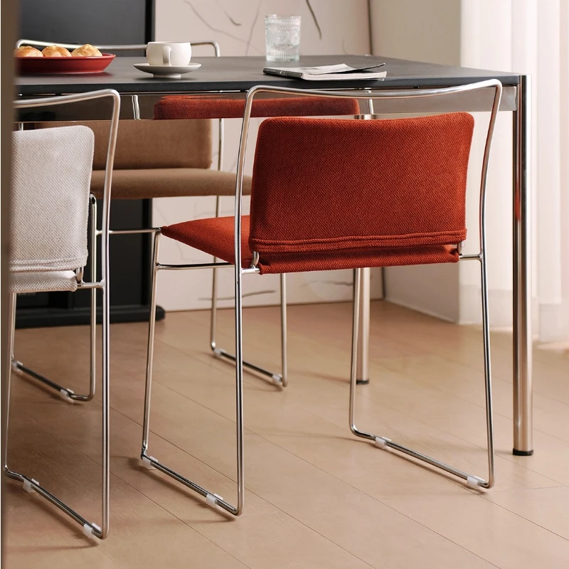 

Bauhaus Dining Chair with Backrest Modern Single Seat for Small Space Minimalist Designer Chair Premium Stackable Leisure Stools