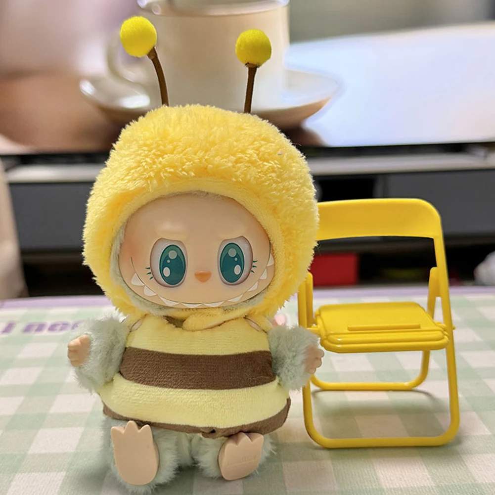 Mini pluszowe lalki ubrania dla Korea Kpop Exo Labubu V2 lalki śliczne gęś dinozaur Macaron zestaw ubrań prezenty strój akcesoria