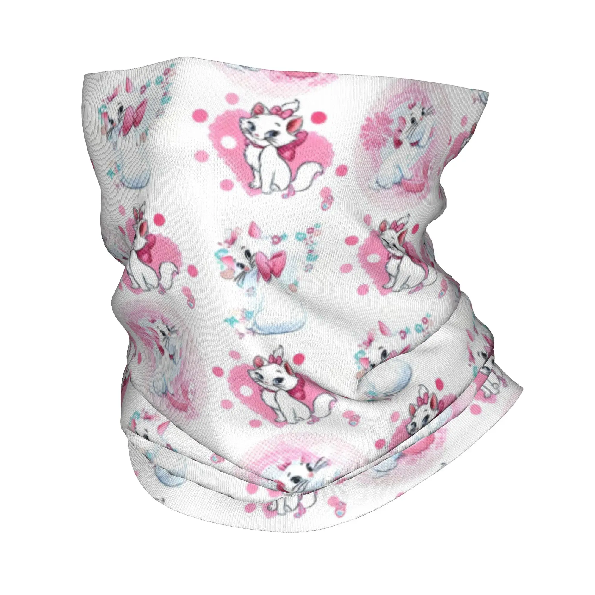 Custom Cute M-Marie Cat Bandana Neck Warmer Men Women Winter Hiking Ski Scarf Gaiter Cartoon Face Cover