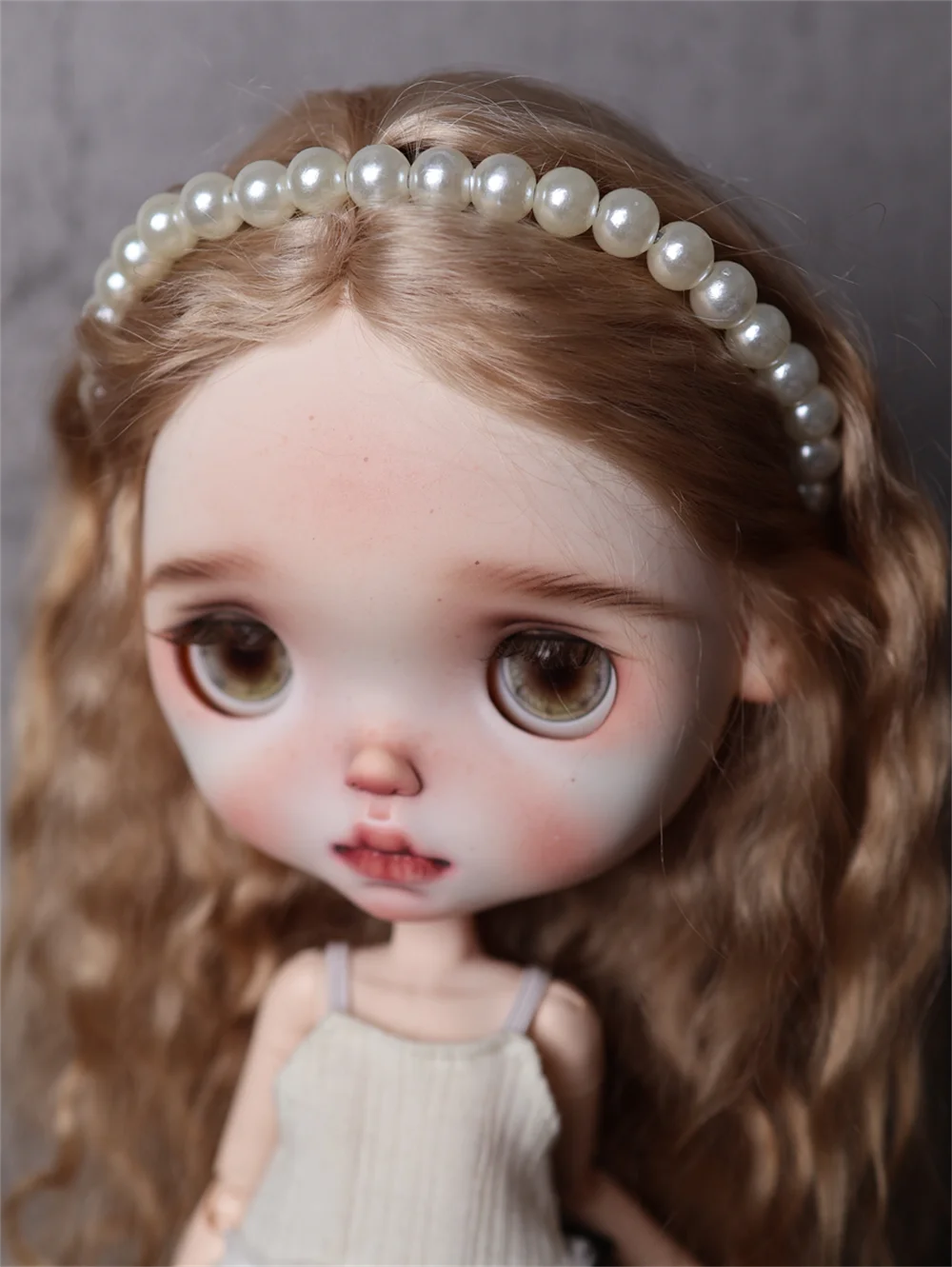 BJD doll clothes suitable for 1/3 1/4 1/6 blyth size Pearl bow hairband clothes set doll accessories (1 points)