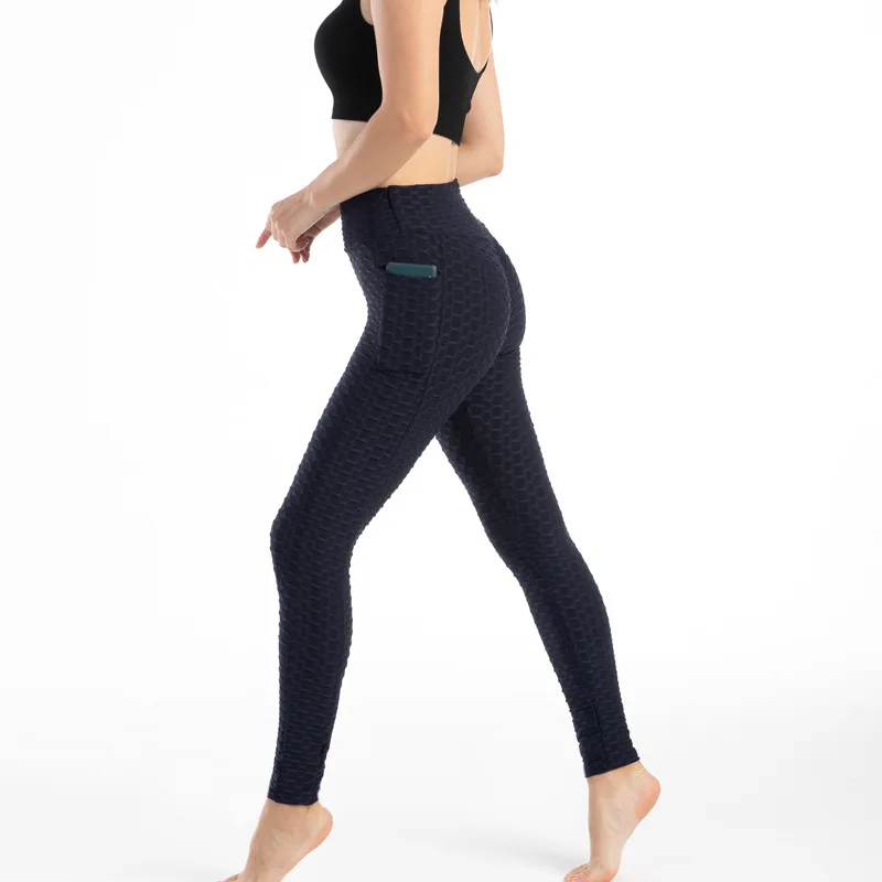 Women Pocket Bubble Fitness Leggings Image 11