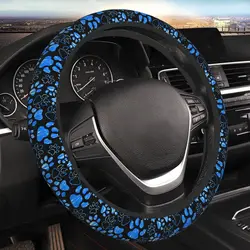 Dog Paw Print Steering Wheel Cover Anti-Slip Sweat Absorption Universal Steering Wheel Covers Cute car Accessories for Men Women