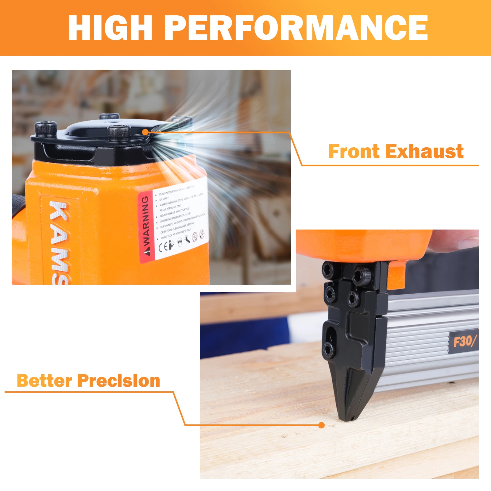 KAMSIN 18 Gauge F30A Air Power Brad NailerPneumatische spijkermachine F30A, lucht schiethamer voor timmerwerk 4-8Mpa