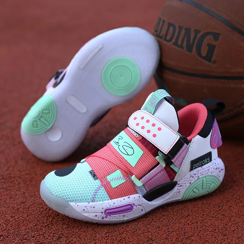 Children Shoes Basketball Shoes For Kids Child Boy Basket Trainer Shoes Sneakers Thick Sole Non-slip Children Sports Shoes