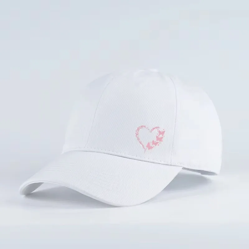 Fashion Butterfly Heart Print Baseball Cap Adult Child Adjustable Unisex Gift for Girlfriend & Romantic Lovers Sunscreen Hats view 2
