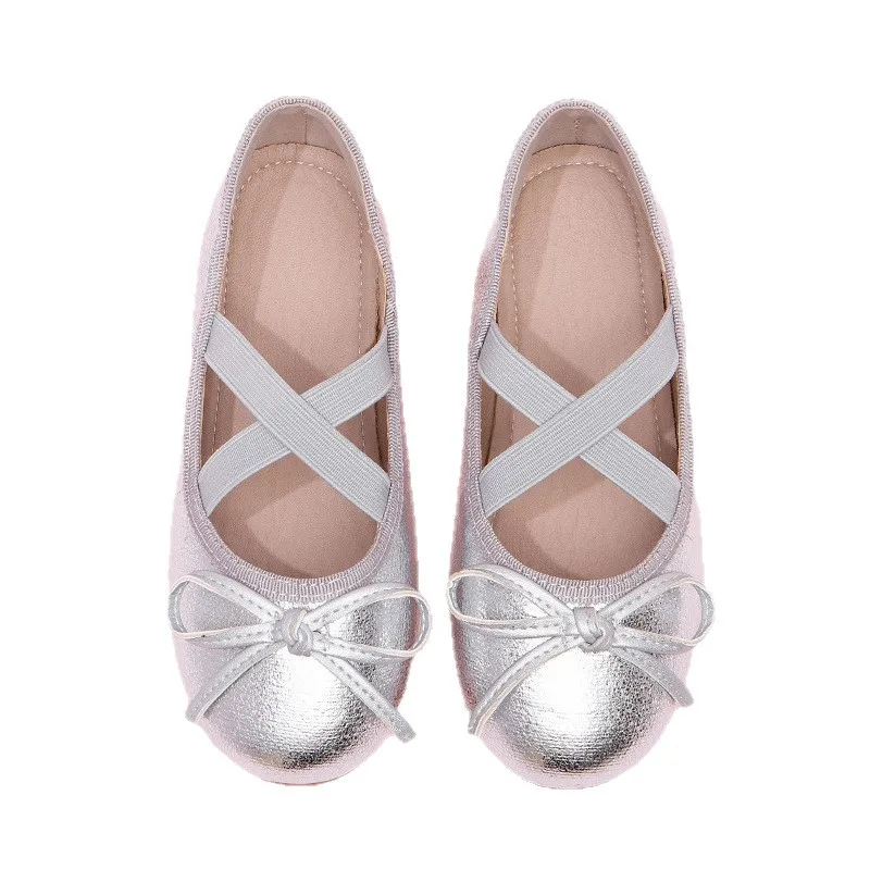 

Детская обувь, модная обувь принцессы с бантом на резинке и мягкой подошвой для девочек, износостойкая детская повседневная обувь на плоской подошве, обувь