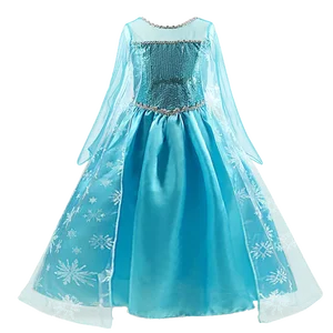 Women's Snow Queen Elsa Princess Dress, Children's Fantasy, Carnival Party, Ball Dress, Children's Clothing, Robe-Playing, Frozen, 2024 10 Main Sales Children's Dresses - №2