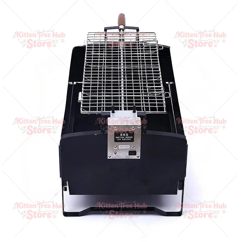 12V Automatic Stainless Steel Motorised Rotisserie Cypriot Rotating Charcoal Grill for Outdoor Camping Barbecue Grill