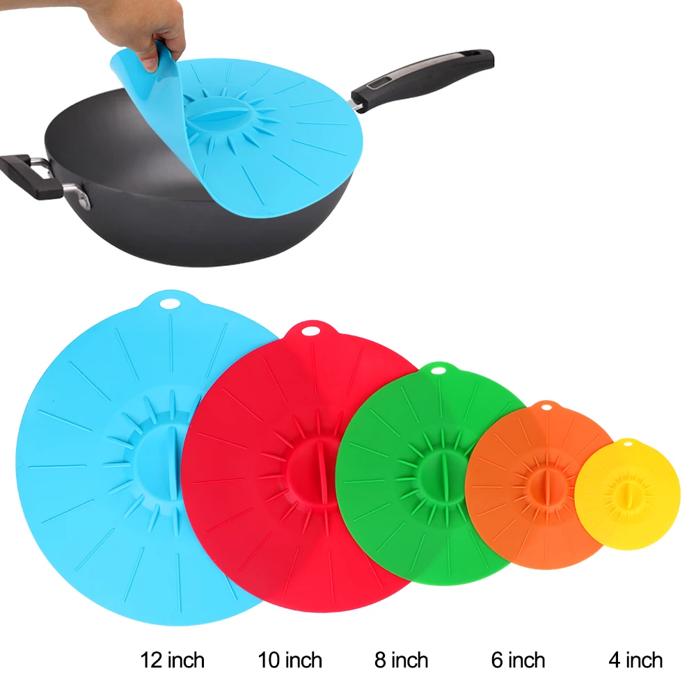 Bowl Pot Cup Lid Silicone Stretch Lids Gadgets Pan Lid Stopper 5Pcs Reusable Microwave Bowl Cover Food Fresh Cover