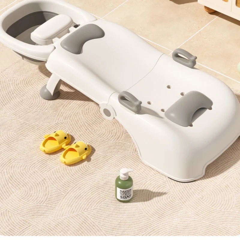 Foldable Baby Bathing Recliner Shampoo Chair Hair Wash Stool Comfortable Safety Bathing Bathroom Accessories New Arrival
