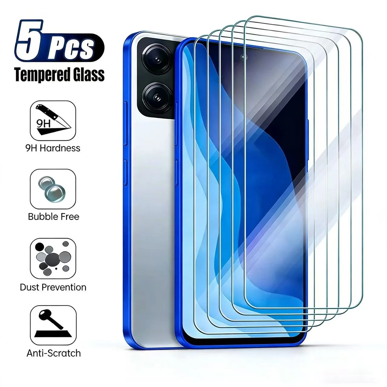 

Защитная пленка для экрана Xiaomi Redmi 8, 9, 10, 12, 13, 4G, 5G, 13R, 12c, 10c, 10x, 9c, 9A, 9T, 8A, закаленное стекло для Redmi 9AT, 5 шт.
