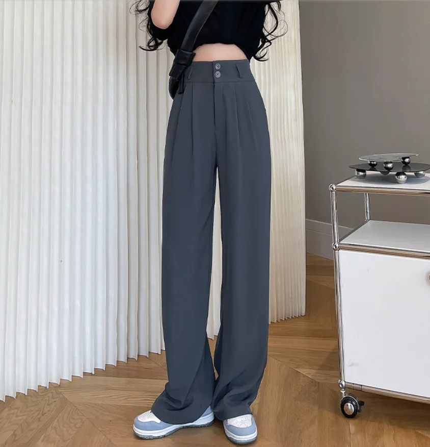 Pantalon Cargo à Jambes Larges et Droites pour Femme, Baggy, Long, Chic, Mode Coréenne, Y2k