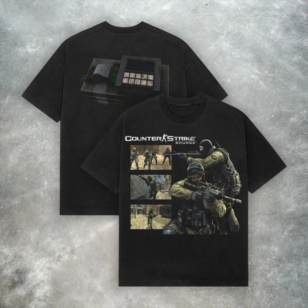 Counter-Strike: Origin T-shirt - Retro Y2K Streetwear T-shirt Printed Pattern Casual T-shirt for Daily Wear