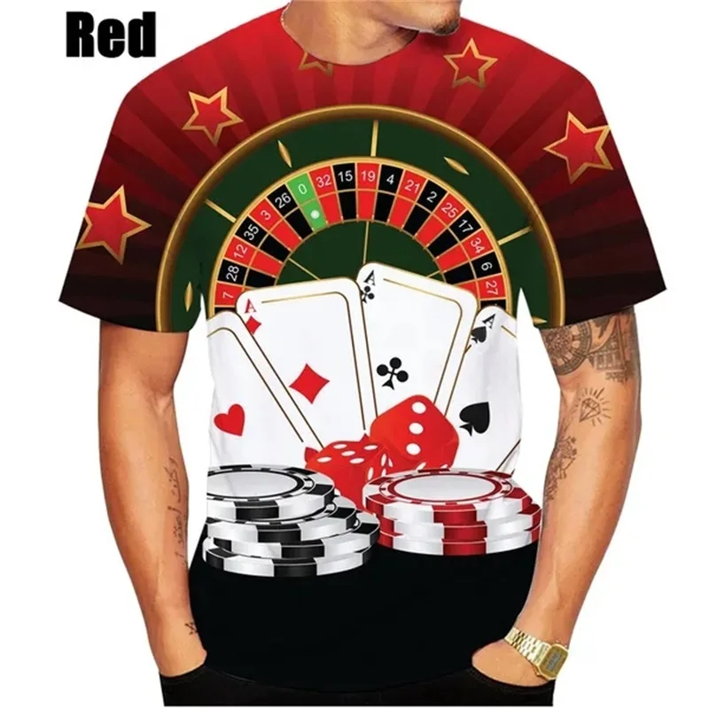 Hot Sale Roulette Wheel 3D Print T Shirt For Men Summer Short-sleeved Casual Round Neck Tee Tops Streetwear Men Oversized Tshirt