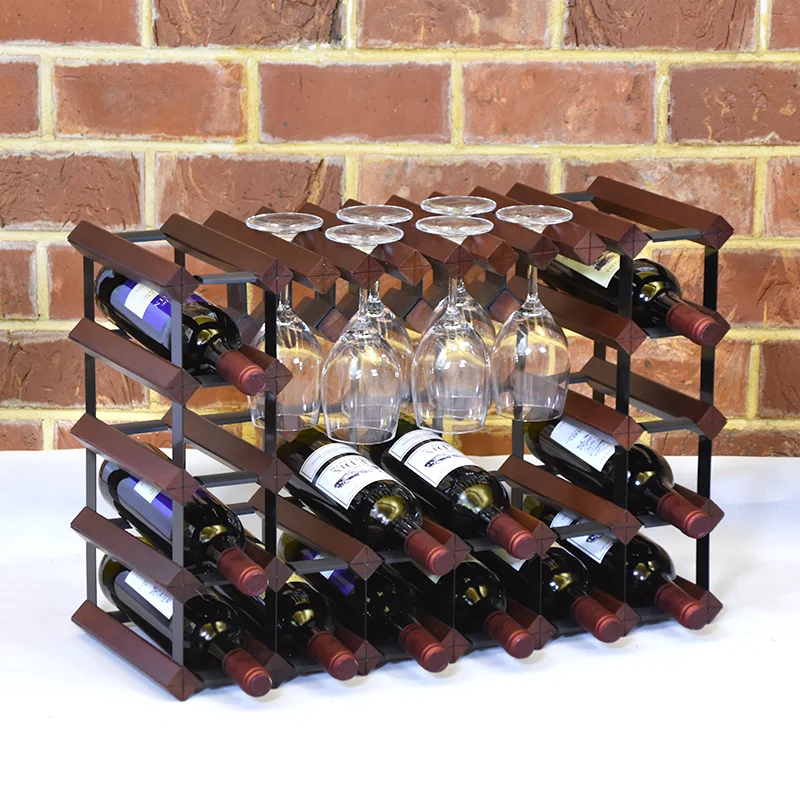 Creative European Style Inverted Hanging Wine Glass Goblet Solid Wood Red Wine Rack Home Restaurant Bar Wine Rack Ornament