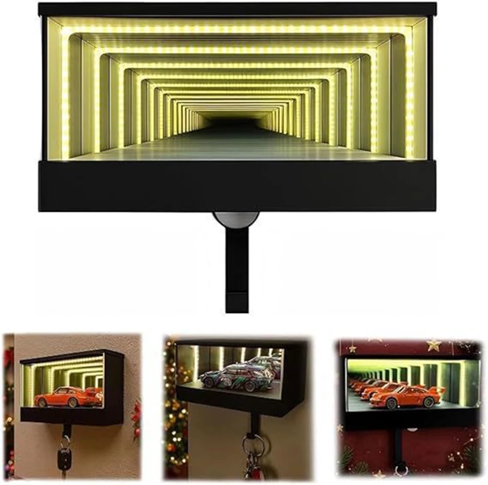 ثلاثية الأبعاد مطبوعة جدار جبل مفتاح هوك حامل مفتاح السيارة مع مصباح ليد المرآب هوك المفاتيح تخزين الرف المنظم مدخل مكتب المنزل