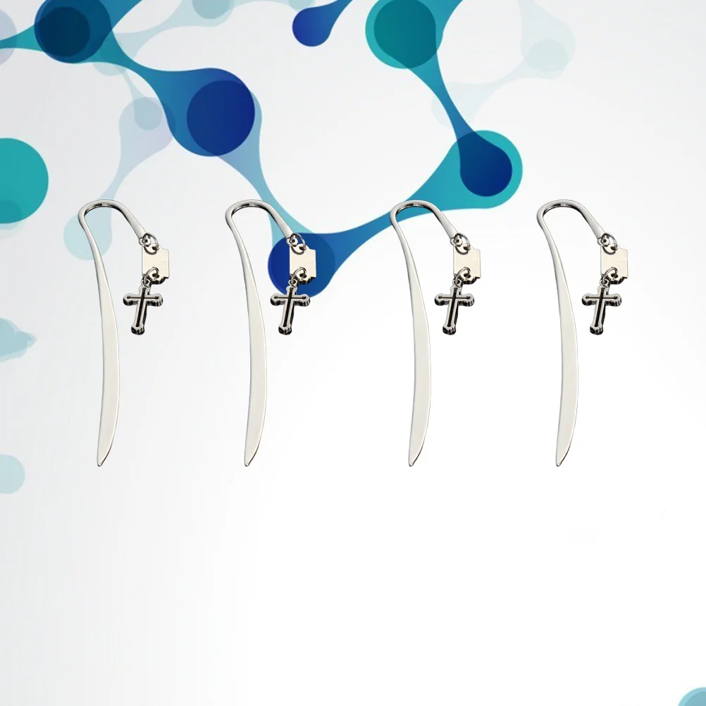 4 قطع من الإشارات المرجعية المعدنية الأنيقة على شكل متقاطع وديكور رائع وأدوات مكتبية أفضل هدية لحفلات أعياد الميلاد والتخرج المدرسية الإبداعية