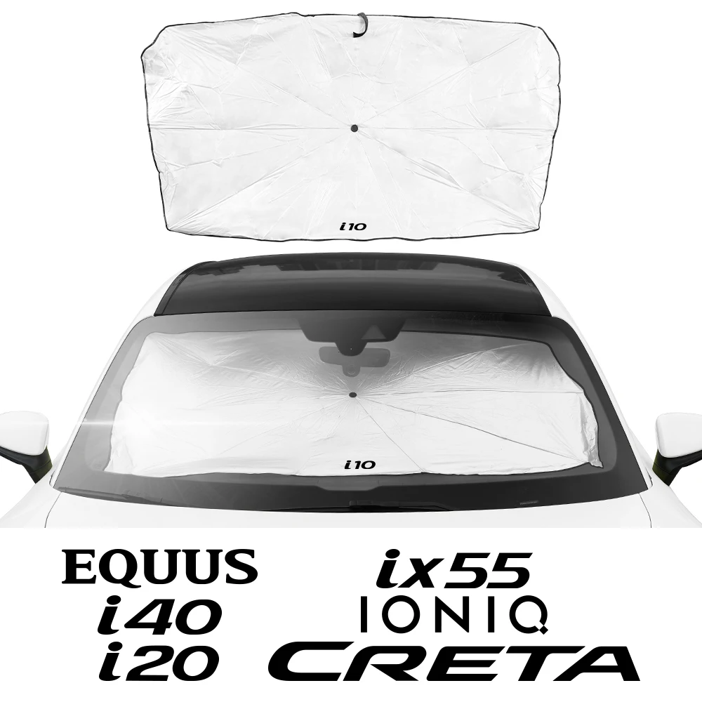 For Hyundai I10 I20 Ix25 I40 Ix55 Creta Ioniq Eon Equus Auto Car Sunshade Umbrella Type Protector Parasol Cover Auto Accessories