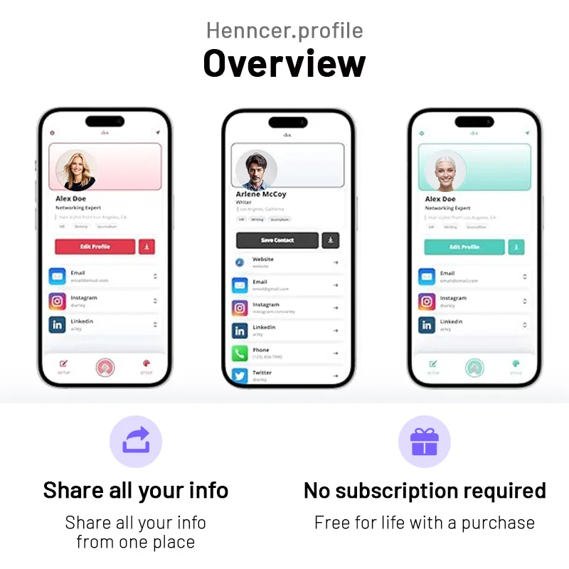Card PVC Digital Business Card Tap to Share NFC iPhone & Android Smart NFC Networking Card Chip Ntag 213