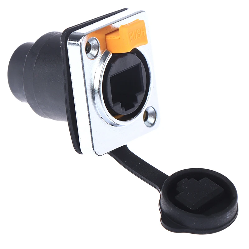 Conector impermeable RJ45, enchufes de montaje en panel hembra, Ethernet IP65, recto