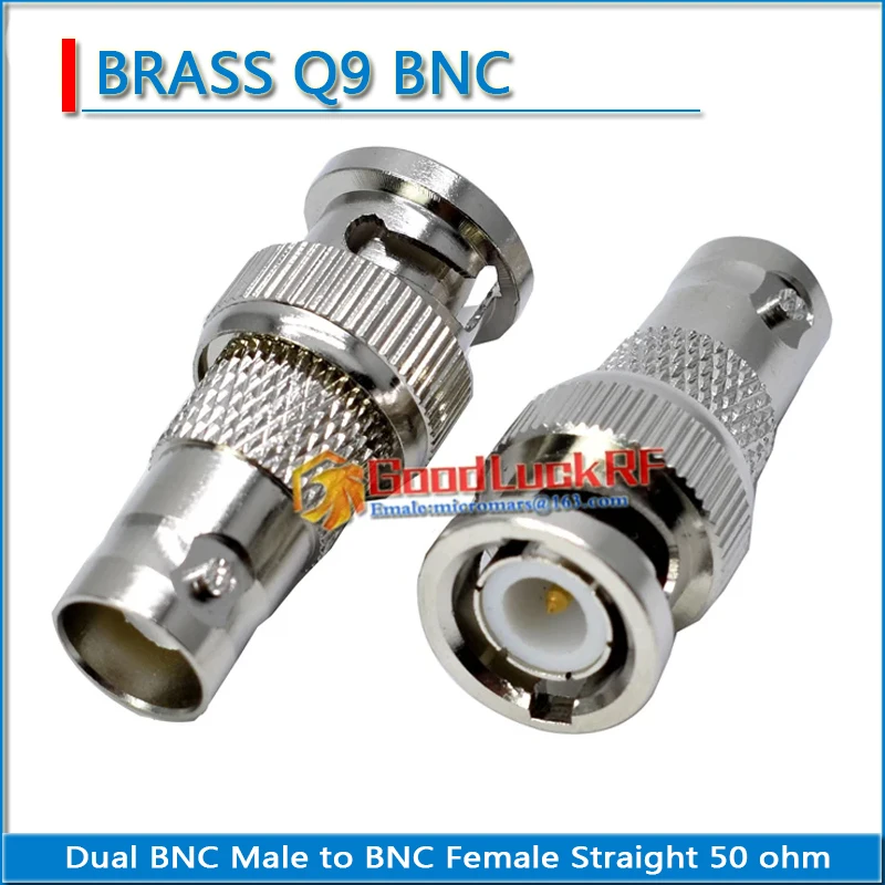 Q9 BNC Male to BNC Female Nickel Plated Dual BNC Straight Copper 50 ohm RF Connector Coaxial Adapters