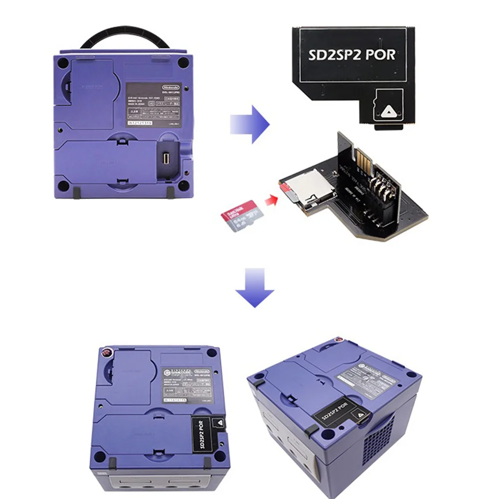 SD2SP2 Pro SD Card Adapter Load SDL Micro-SD Card lettore di schede TF per Nintendo Gamecube NGC NTSC porta seriale 2