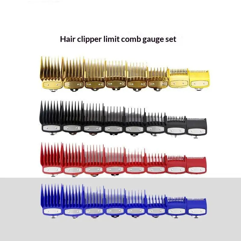 8pcs/set Professional Barber Hair Clipper Guide Combs For Trimmer Attachment Hair Cutting Limited Comb Salon Haircut Tools