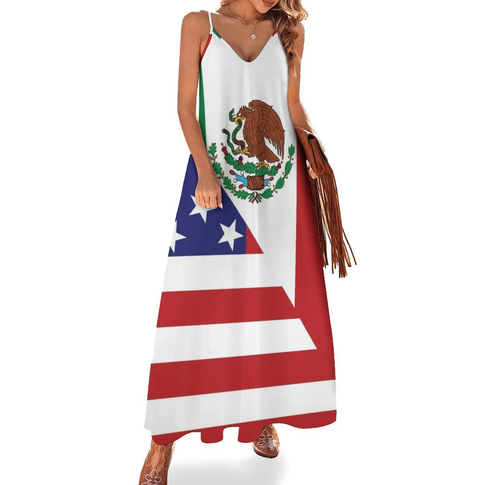 

Mexican America Flag Sleeveless Dress dress for women Dresses for wedding party Summer skirt Women's summer skirt