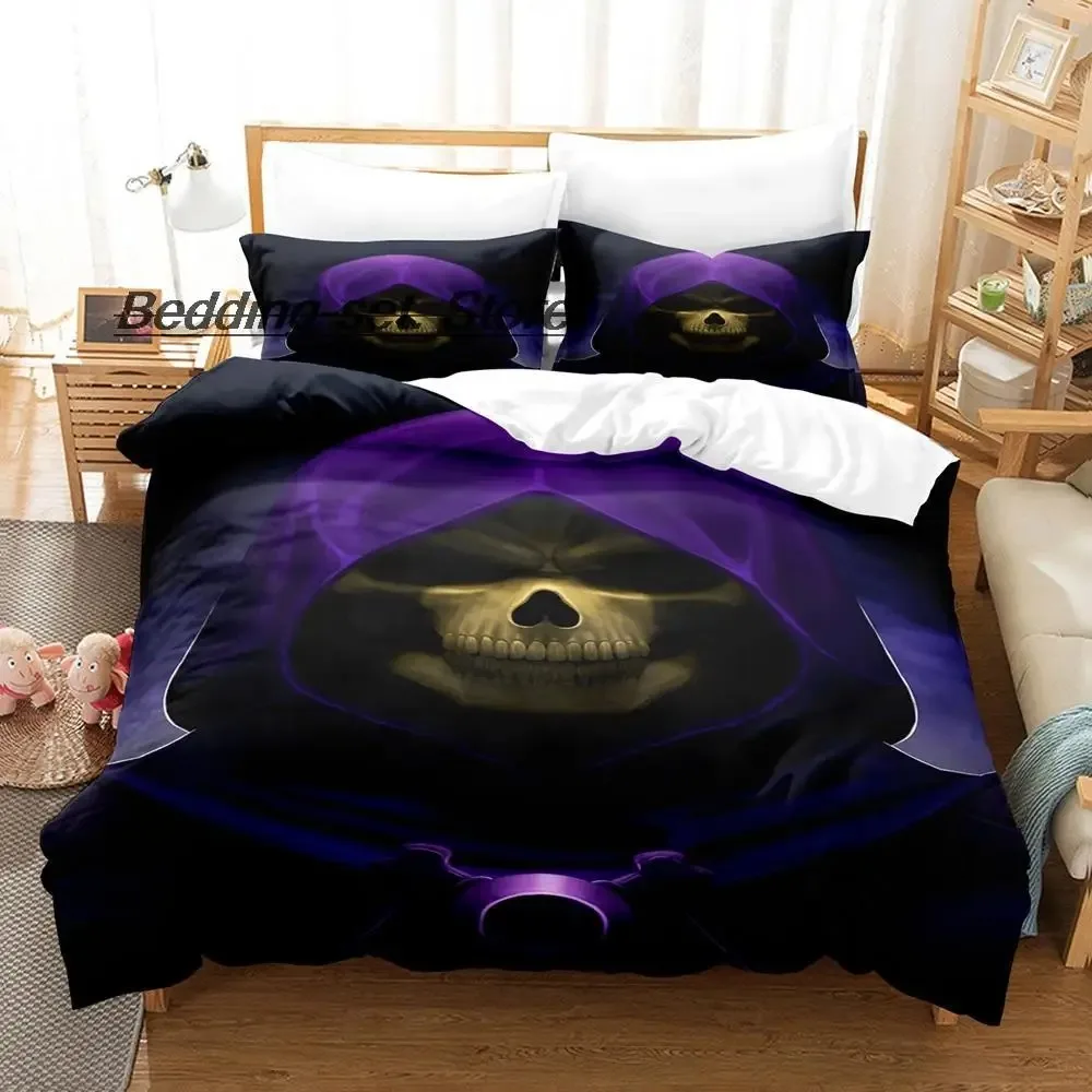 2014 Skull Skeletor Bedding Set Single Twin Full Queen King Size Bed Set Teenager Bedroom Duvetcover Sets 3D Anime Bed Sheet Set