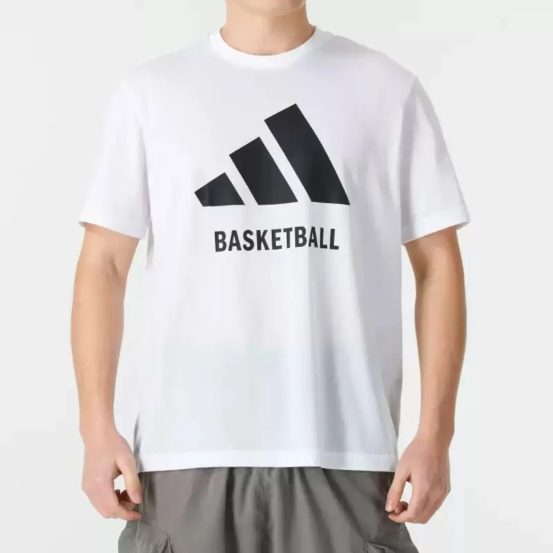 

Adidas short-sleeved T-shirt for men - new style, round neck, loose fit, for sports training. JI709