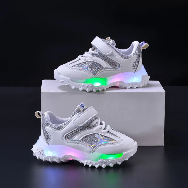 Kid Tennis 2024 Spring Autumn Children LED Sneakers Boys Glowing Shoes Kids Girls Light Luminous Shoe Toddler Baby First Walkers