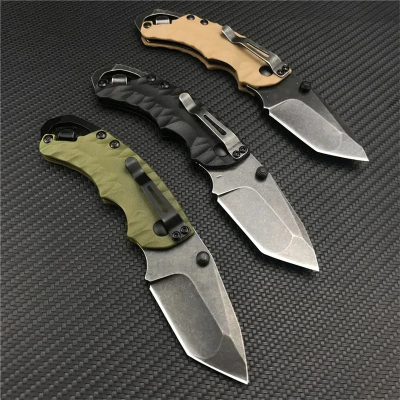 KS 8750 Mini Multicolor Folding Hunting Knife Tanto Flat Blade 8Cr13Mov Blade Outdoors Tactical Survival Knife with Pocket Clip