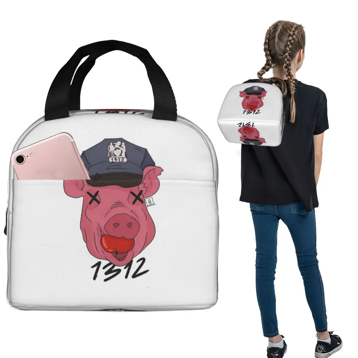 1312 Insulated Lunch Bag for Women Children Portable Food Boxes Thermal Lunch Box Tote