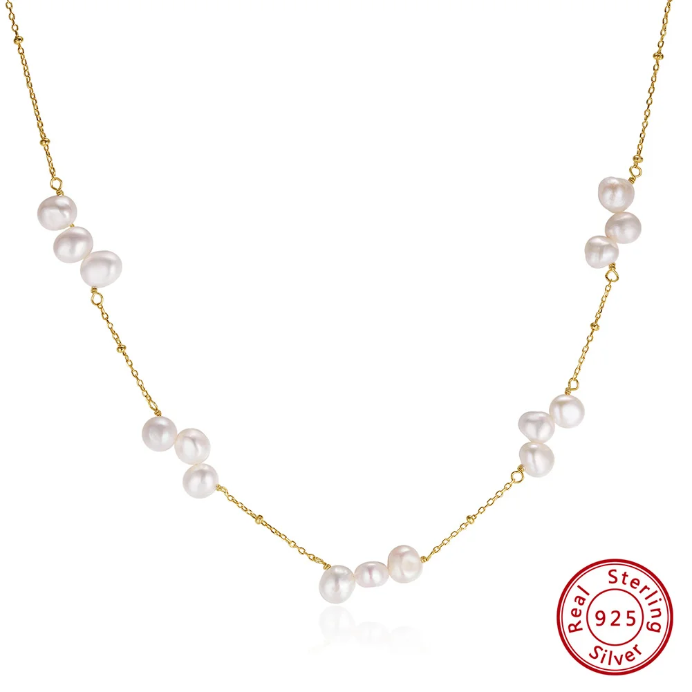 

KISS MANDY колье-чокер с пресноводным жемчугом для женщин, подарок, 14-каратное позолоченное жемчужное ожерелье, свадебные украшения для вечеринки, GPN47