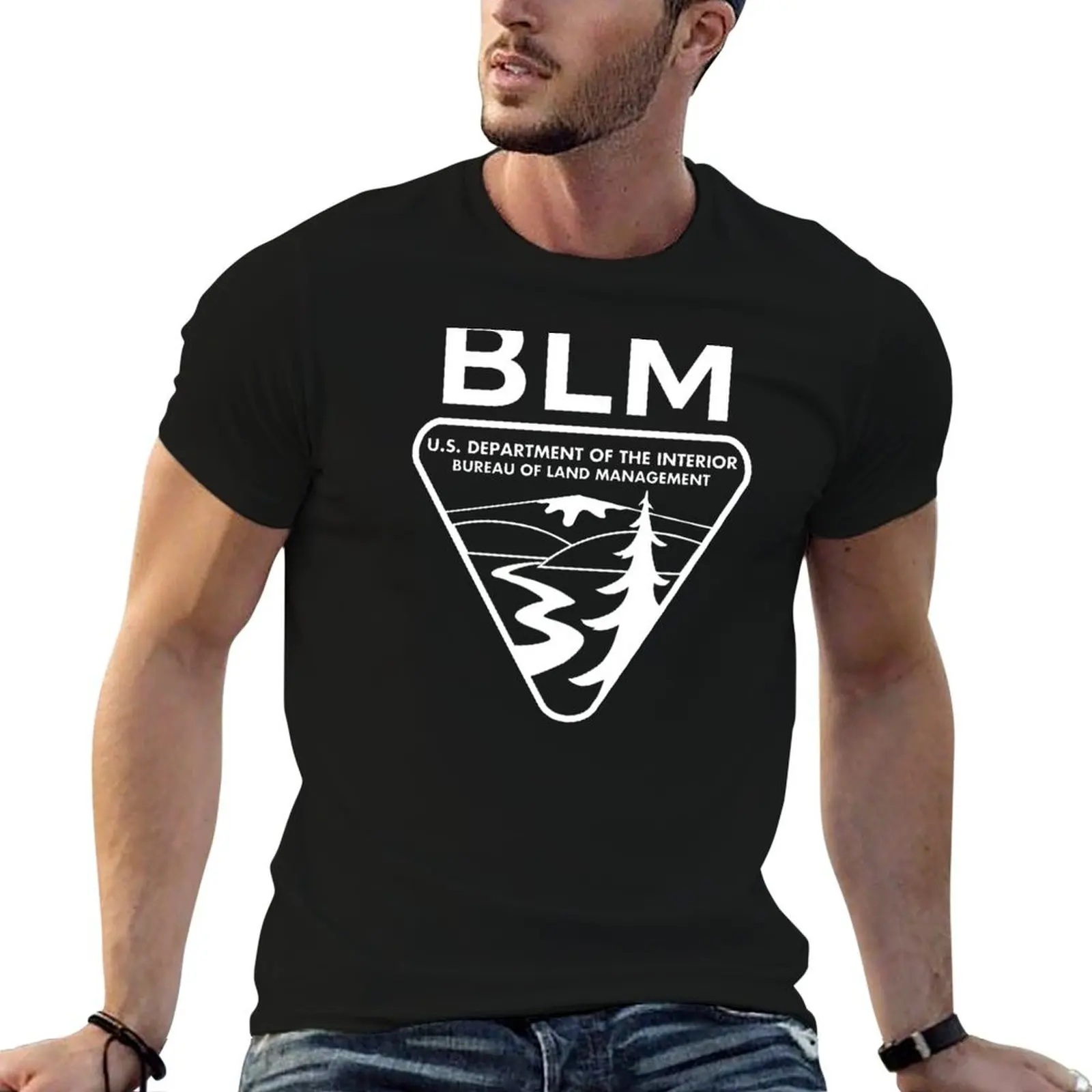 The Original BLM -- Bureau of Land Management (White) T-Shirt shirts graphic graphics customs design your own mens clothes