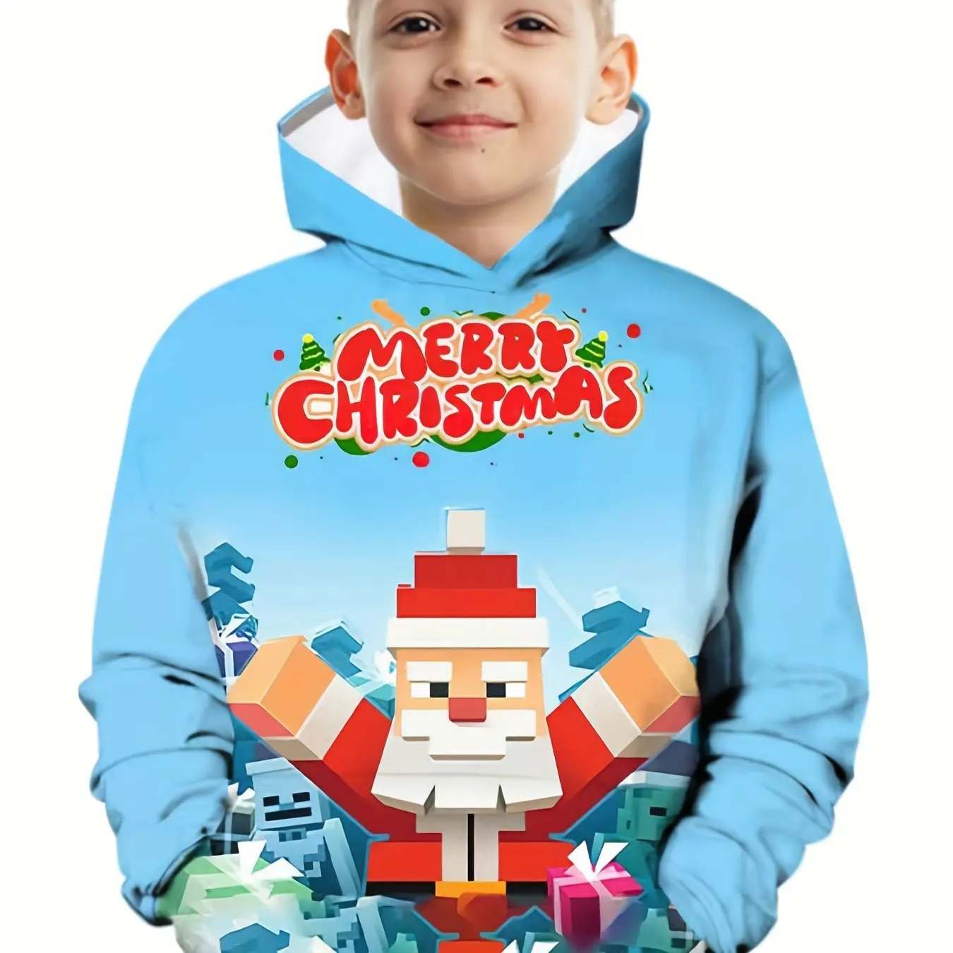 Children\'s Clothing Hoodies Long Sleeve Kids Clothes Girl Boy Autumn Tops Christmas Print Stylish Streetwear Outdoor Clothes
