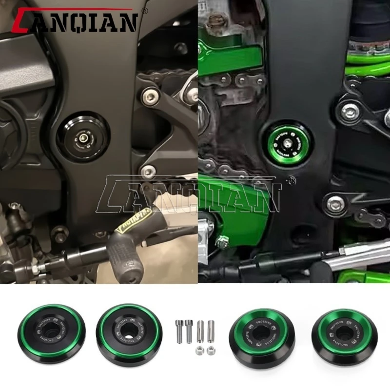 Frame End Caps For Kawasaki Z1000 Z1000SX Versys 1000 Ninja 1000 ZX10R ZX10RR Frame Hole Engine Side Cover Plug Cap Accessories