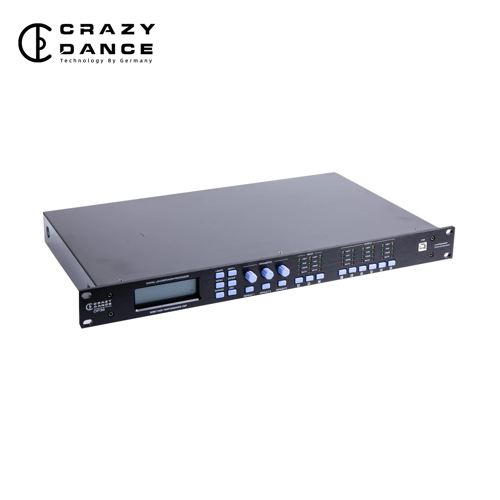 DP-36 Digital Audio Processor Metal 100W Hi-Res Audio 3 6 Professional Performance Stage Speaker Effects Equalization Portable