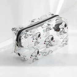 Anime Snoopy Storage Bags Cartoon Girl Makeup Women Cosmetic Bags Student Pencil Case Transparent Travel Fashion Organizer Gifts