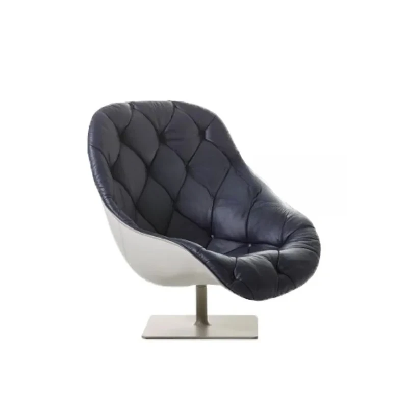 

P итальянский современный минималистичный вращающийся диван для гостиной, модель комнаты для приема, отдыха, кожаное кресло с пряжкой