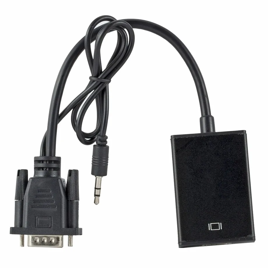 PzzP Synchronization-Câble adaptateur convertisseur compatible VGA vers HDMI, câble audio 1080mm, PC, ordinateur portable, budgétaire HDTV, 3.5 P