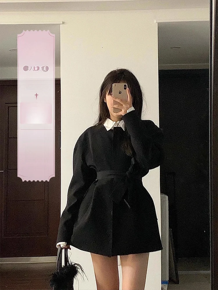 

Bla Original Tailored oulder Stand up Collar Waist in Design Women's Suit Jaet MENT Commute Sle Long Sve roun...